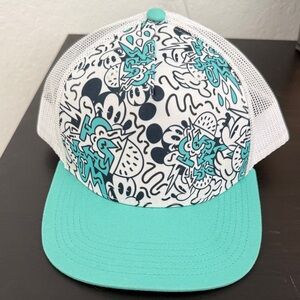Disney Mickey Mouse Neff Teal and White Graphic SnapBack Hat